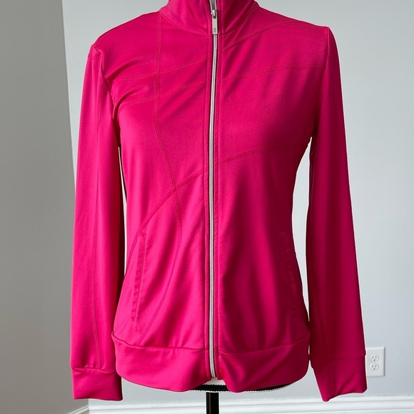 Tail size small zip up jacket in fuchsia bright color workout athleisure casual - Picture 13 of 13